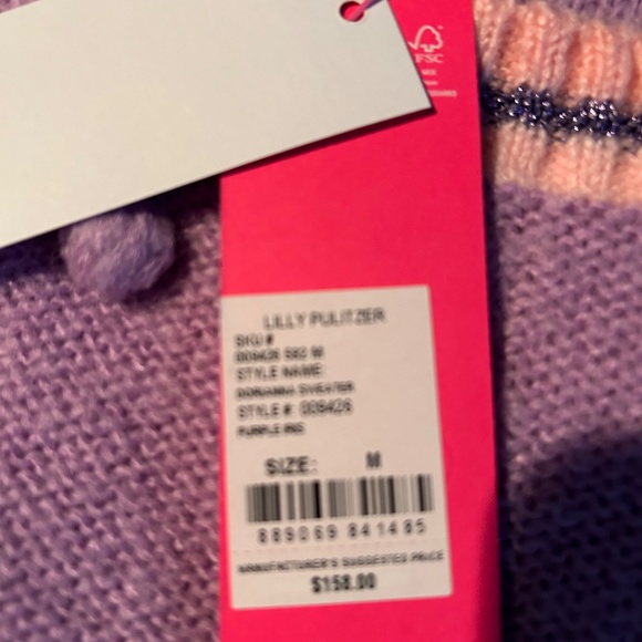 LILLY PULITZER LAVENDER SWEATER NEW WITH TAGS - Picture 3 of 3